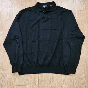 Men's Villini Big & Tall Collared Sweater - XXL - Black - Used